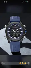 Naviforce Digital and Analog Watch - Navy Blue Rubber Strap - 2
