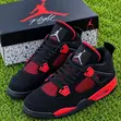 Air Jordan 4 Red Black Sneakers - 1