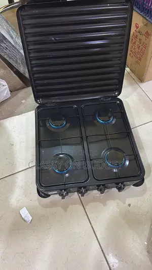 4 Burner Gas Stove, Table Top - Black