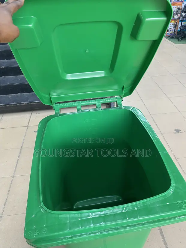 240L Heavy Duty Plastic Wheelie Bin - 1