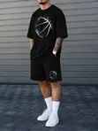 Men's 2-Piece Casual Round-Neck T-Shirt and Short Pants Set - 2