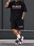 Men's 2-Piece Casual Round-Neck T-Shirt and Short Pants Set - 4