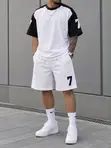 Men's 2-Piece Casual Round-Neck T-Shirt and Short Pants Set - 5