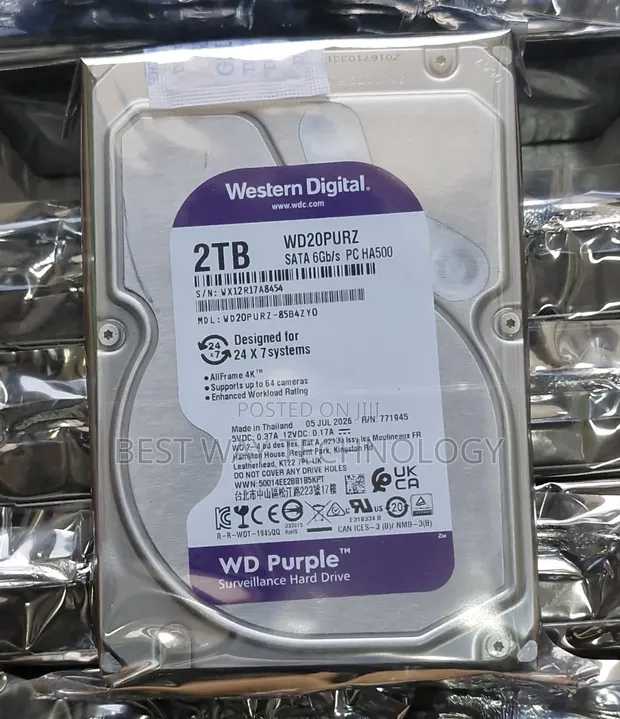 2TB WD Purple Hard Drive - 1