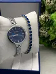 CURREN Ladies Watch Set - Silver & Blue - 1