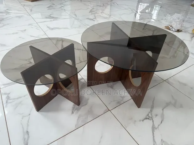 2-in-1 Glass Top Center Table Set - 1