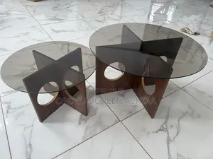 2-in-1 Glass Top Center Table Set