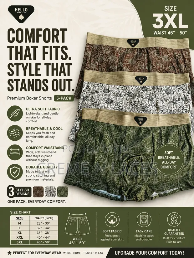 Rose Design Men's Boxers - 1