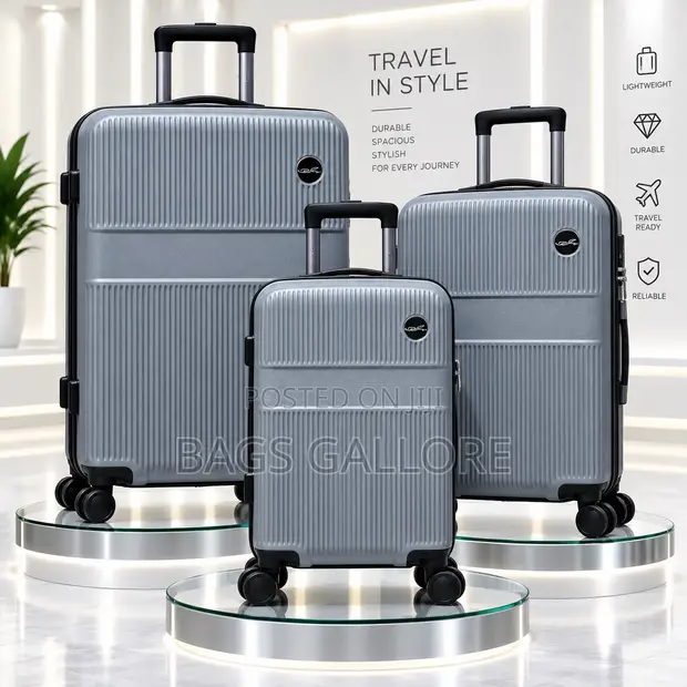 Black Silicon Luggage Set (3-Piece) - 1