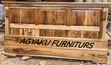 Natural Hyedua Wood King Size Bed with Drawer - 1