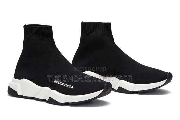 Balenciaga Speed Sock - Black with White Sole - 1