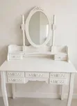 White Dressing Table with Mirror and 5 Drawers - 3