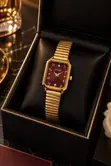Burgundy Luxe Gold-Tone Ladies' Watch - 2
