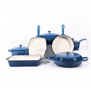 7-Piece Non-Stick Enamel Cast Iron Cookware Set