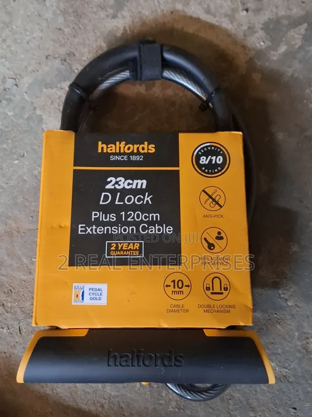 Halfords 23cm D Lock Plus 120cm Extension Cable - 1
