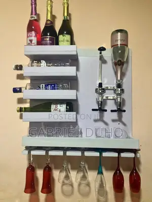 Wall Mounted Wine Bar with Liquor Dispenser