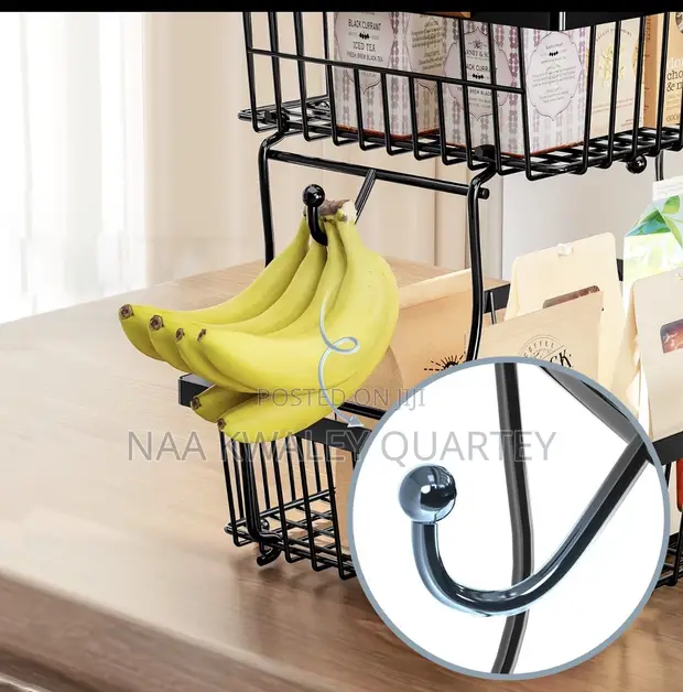 Fruits and Vegetables Basket - Medium, Black - 1