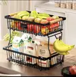 Fruits and Vegetables Basket - Medium, Black - 4