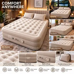 Royal Comfort Double Size Inflatable Air Mattress with Inbuilt Pump