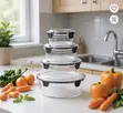 4pcs Acrylic Food Storage Bowls - 1