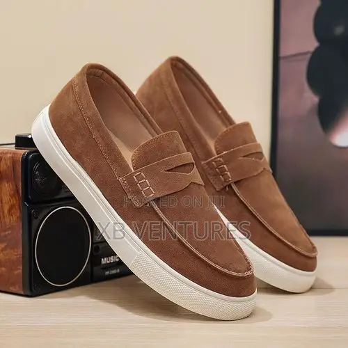 Men's Suede Loafers - Brown - 1