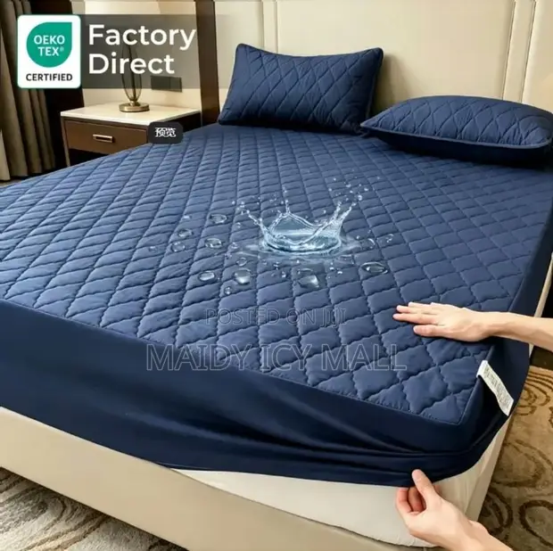 Waterproof Bed Cover - Dark Blue - 1