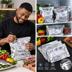 Aluminum Foil Fresh Keeping/Sealing Bags (10 Pack)