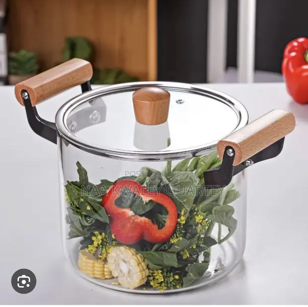 4.5L Heat Resistant Glass Cooking Pot with Lid - 1