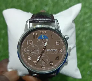 Men's Quartz Watch with Faux Leather Strap