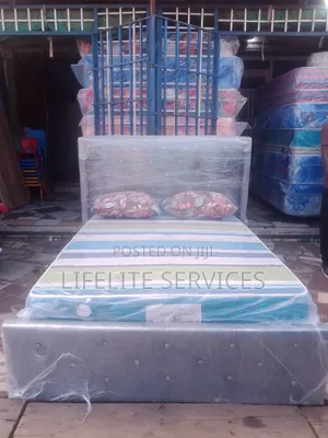 Brand New Mattress & Wooden Bed Frame with Pillows