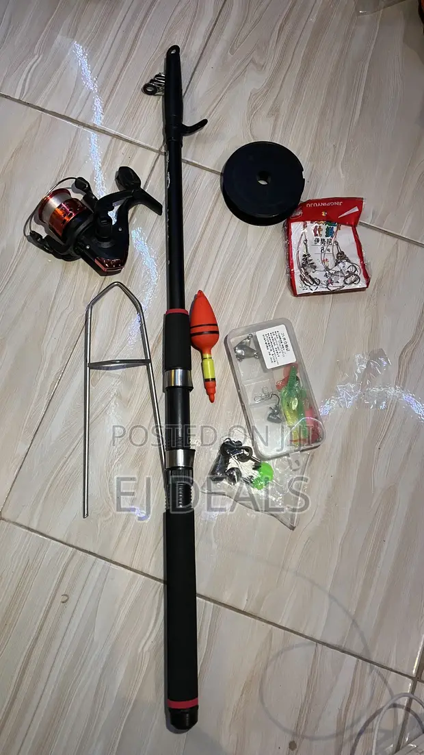 Fishing Rod Set with 2.4m Rod & 25 Lures - 1