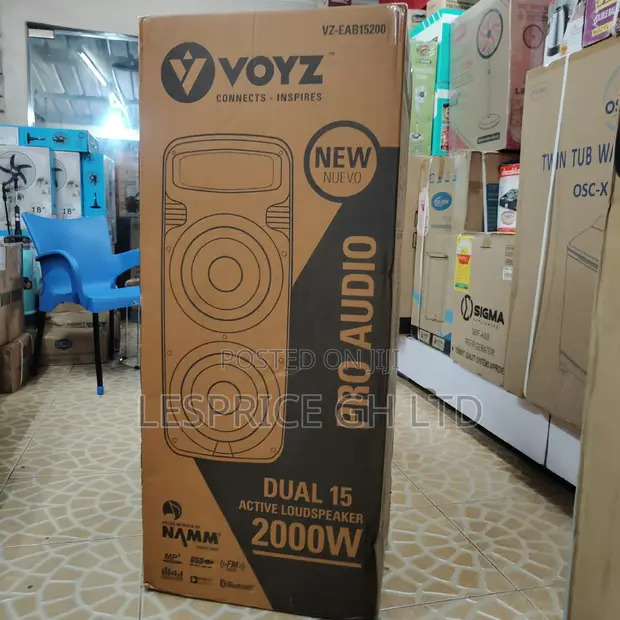 Voyz 2000W Portable Bluetooth Speaker with Microphone & Stand - 1