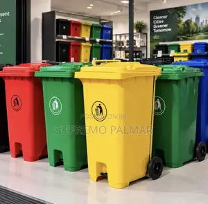 Durable 240L Pedal Bin with Wheels and Lid