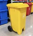 Durable 240L Pedal Bin with Wheels and Lid - 2