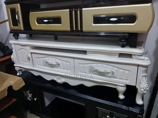 Affordable Wood-Mode TV Stand with 3 Drawers - 1