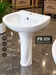 PB 326 Premium Pedestal Basin - White Ceramic - 1