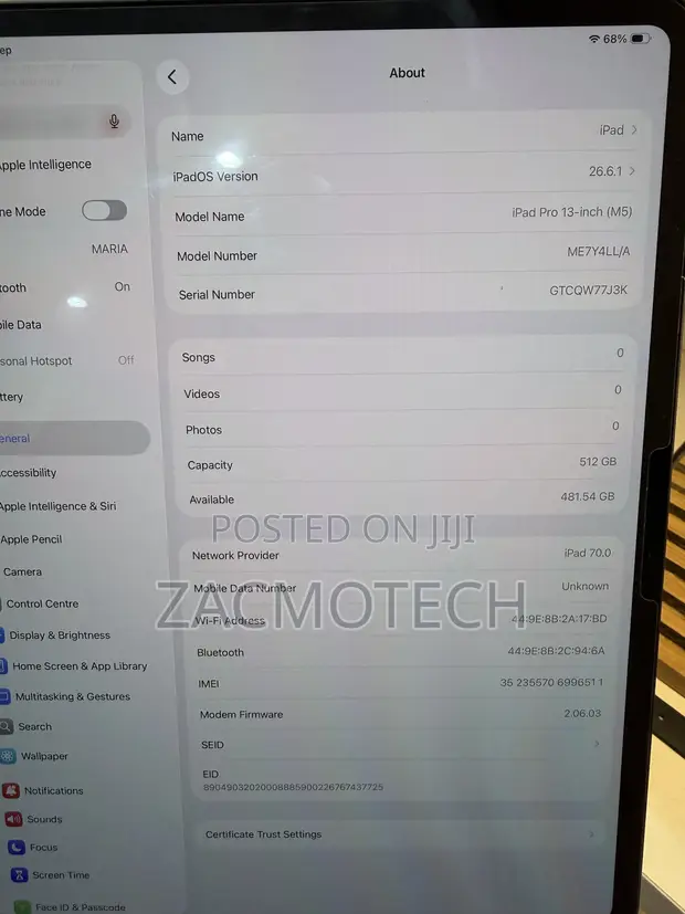 Apple iPad Pro 13" (2025) 512GB Black - Cellular + WiFi - 1