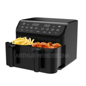 Winning Star Double Air Fryer, 2000W, 9L, 8 Programs - Black