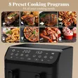 Winning Star Double Air Fryer, 2000W, 9L, 8 Programs - Black - 5