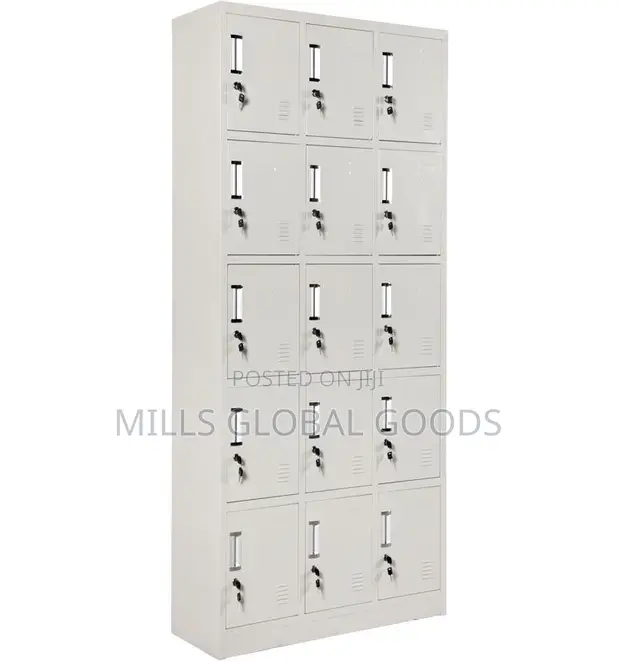 15-Door Metal Locker Cabinet - Brand New - 1