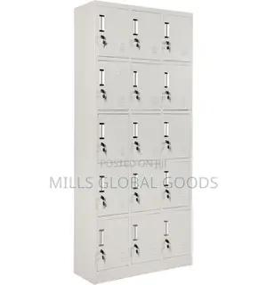 15-Door Metal Locker Cabinet - Brand New
