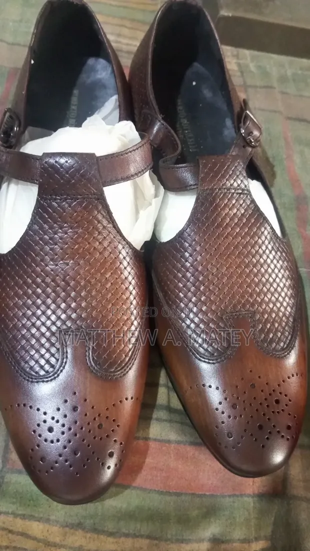 Roberto Botticelli Burgundy Leather Brogues - Men's Size 44 - 1