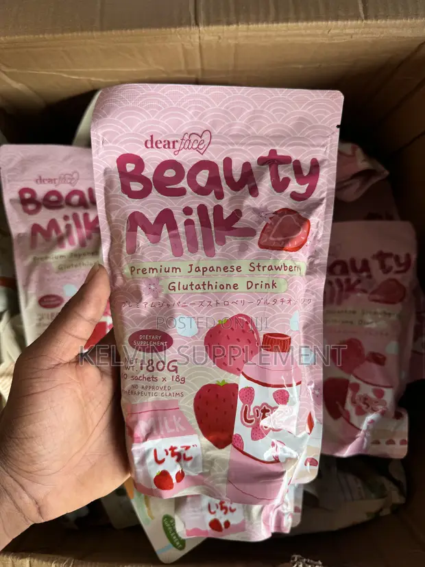 Dearface Beauty Milk - Japanese Strawberry Glutathione Drink - 1