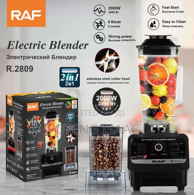 RAF Heavy-Duty Electric Blender with Dry Mill (2.5L) - 1