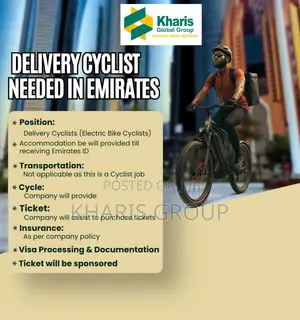 Delivery Cyclists Needed in Dubai, UAE - Flight Ticket Sponsored