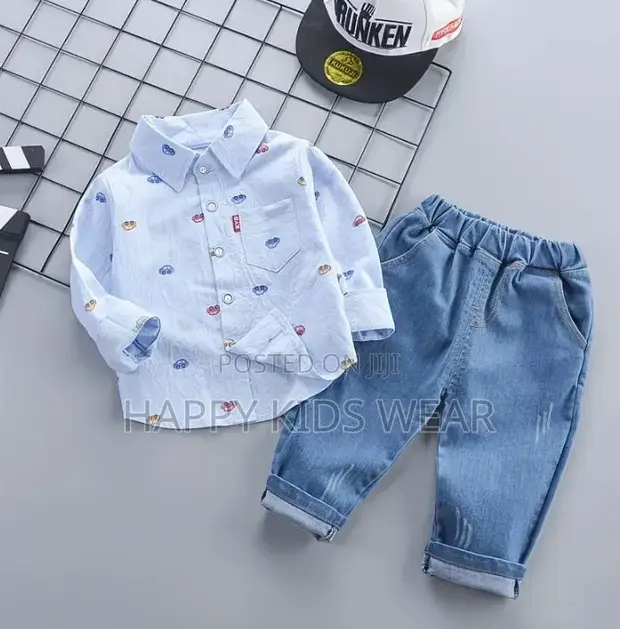 Boys' Long Sleeve Top and Jeans Set - 1