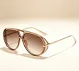 Fashion Aviator Sunglasses - Brown Gradient Lens, Gold Frame - 2