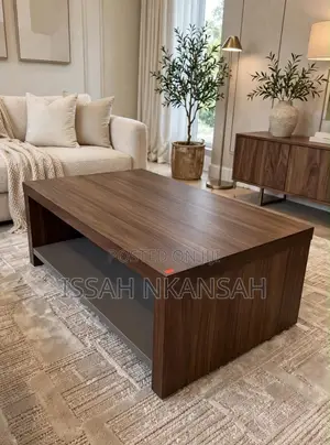Walnut Box Coffee Table with Open Shelf
