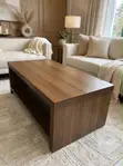 Walnut Box Coffee Table with Open Shelf - 2