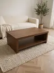 Walnut Box Coffee Table with Open Shelf - 3